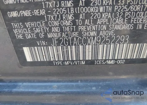 2021 Subaru Crosstrek Premium from USA, damaged, VIN JF2GTACCXM9252293